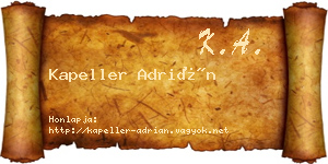 Kapeller Adrián névjegykártya