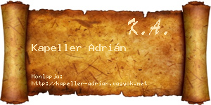 Kapeller Adrián névjegykártya